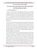 sáng kiến kinh nghiệm kĩ năng giải nhanh bài toán hóa học bằng phương pháp quy đổi 