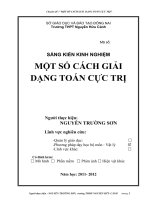 SÁNG KIẾN KINH  nghiệm một số CÁCH GIẢI DẠNG TOÁN cực TRỊ 