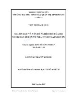 Luận văn Thạc sĩ Kinh tế: Nguồn lực và vấn đề nghèo đói của hộ nông dân huyện Võ Nhai tỉnh Thái Nguyên