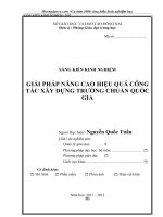 SKKN GIẢI PHÁP NÂNG CAO HIỆU QUẢ CÔNG tác xây DỰNG TRƯỜNG CHUẨN QUỐC GIA 