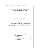 skkn các PHƯƠNG PHÁP dạy TIẾT ôn tập đạt HIỆU QUẢ TRONG môn địa lý THCS 