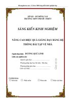 SKKN NÂNG CAO HIỆU QUẢ GIẢNG dạy BẰNG hệ THỐNG bài tập về NHÀ 