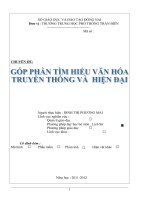 SKKN góp phần tìm hiểu văn hóa gia đình truyền thống và hiện đại 
