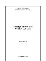 TÀI LIỆU HƢỚNG DẪN NGHIÊN CỨU SINH
