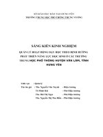 SKKN quản lý hoạt động dạy học theo định hướng phát triển năng lực học sinh ở các trường THPT huyện văn lâm, tỉnh hưng yên 