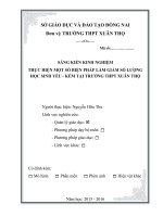 skkn THỰC HIỆN một số BIỆN PHÁP làm GIẢM số LƯỢNG học SINH yếu   kém tại TRƯỜNG THPT XUÂN THỌ 