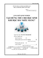 SKKN sau đây, tôi xin trình bày đề tài tạo HỨNG THÚ CHO học SINH KHI học bài “KIỂU MẢNG”  