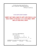 skkn THIẾT KẾ TRÒ CHƠI Ô CHỮ GÓP PHẦN LÀM THAY ĐỔI CÁCH DẠY VÀ CÁCH HỌC MÔN HÓA Ở TRƯỜNG THPT