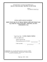 skkn KIỆN TOÀN QUẢN lý HOẠT ĐỘNG LIÊN kết đào tạo tại TRUNG tâm GIÁO dục THƯỜNG XUYÊN TỈNH ĐỒNG NAI 