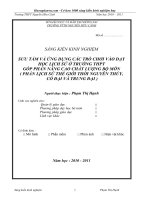 SKKN sưu tầm và ứng dụng các trò chơi vào dạy học lịch sử thế giới  ở các trường THPT,  góp phần nâng cao chất lượng bộ môn  