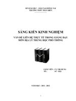 sáng kiến kinh nghiệm vấn đề LIÊN hệ THỰC tế TRONG GIẢNG dạy môn địa lý TRUNG học PHỔ THÔNG 