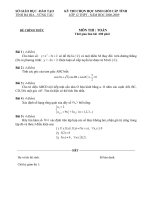 Đề thi và đáp án kì thi chọn HSG cấp tỉnh Bà RịaVũng Tàu năm 20082009