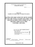 skkn HƯỚNG dẫn học SINH xây DỰNG sơ đồ tư DUY để NÂNG CAO kết QUẢ học tập CHƯƠNG II môn CÔNG NGHỆ 10 