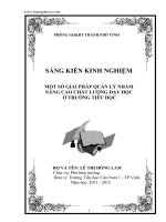 SKKN một số giải pháp quản lý nhằm nâng cao chất lượng dạy học ở  trường tiểu học 