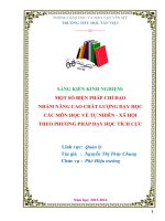 SKKN một số biện pháp chỉ đạo nhằm nâng cao chất lượng dạy học các môn học về tự nhiên   xã hội theo phương pháp dạy học tích cực  