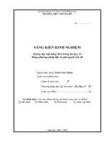 SKKN GIẢNG dạy nội DUNG KHÓ TRONG TIN học 11 BẰNG PHƯƠNG PHÁP đặt và GIẢI QUYẾT vấn đề 