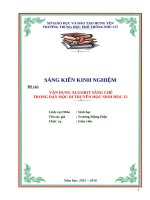 SKKN vận dụng algorit sáng chế trong dạy học di truyền học – sinh học 12  