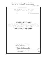 SKKN kết hợp VIỆC TĂNG CƯỜNG GIÁO dục đạo đức học VIÊN TRONG BIỆN PHÁP tổ CHỨC, QUẢN lý CHUYÊN môn NHẰM NÂNG CAO CHẤT LƯỢNG GIÁO dục 