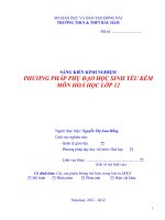 sáng kiến kinh nghiệm PHƯƠNG PHÁP PHỤ đạo học SINH yếu kém môn HOÁ học lớp 12 