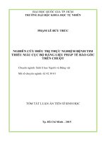 Điều trị thực nghiệm bệnh tim thiếu máu cục bộ bằng liệu pháp tế bào gốc trên chuột