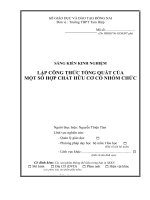 skkn lập CÔNG THỨC TỔNG QUÁT của một số hợp CHẤT hữu cơ có NHÓM CHỨC 