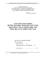 SKKN hướng dẫn học sinh lớp 12 kỹ năng khai thác atlat trong học tập phần địa lý tự nhiên việt nam 