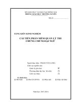 skkn cải TIẾN PHẦN mềm QUẢN lý THI CHỨNG CHỈ NGOẠI NGỮ 