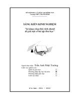 sáng kiến kinh nghiệm sử dụng công thức tính nhanh để giải một số bài tập hoá học’’ 