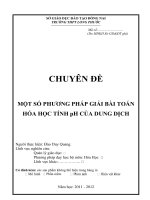 sáng kiến kinh nghiệm một số phương pháp giải bài toán hóa học tính ph của dung dịch 