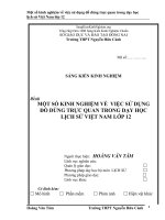 SKKN một số kinh nghiệm về việc sử dụng đồ dùng trực quan trong dạy học  