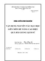 SKKN vận DỤNG NGUYÊN tắc dạy học LIÊN môn để NÂNG CAO HIỆU QUẢ bài GIẢNG LỊCH sử 