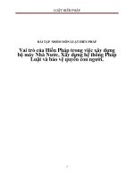 Vài trò của Hiến Pháp trong một số lĩnh vực.