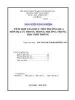 sáng kiến kinh nghiệm TÍCH hợp GIÁO dục môi TRƯỜNG QUA môn địa lý TRONG TRONG TRƯỜNG TRUNG học PHỔ THÔNG 