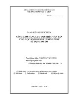 skkn NÂNG CAO NĂNG lực đọc HIỂU văn bản CHO học SINH BẰNG PHƯƠNG PHÁP sử DỤNG sơ đồ
