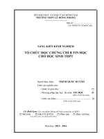 skkn tin học tổ CHỨC học CHỨNG CHỈ b TIN học CHO học SINH THPT 