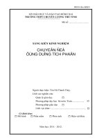 sáng kiến kinh nghiệm ỨNG DỤNG TÍCH PHÂN 