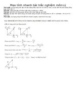 Mẹo tính nhanh bài trắc nghiệm môn lý