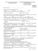 ĐỀ THI PHẦN  HÓA ĐẠI CƯƠNG