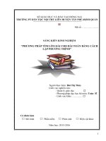 skkn PHƯƠNG PHÁP tìm lời GIẢI CHO bài TOÁN BẰNG CÁCH lập PHƯƠNG TRÌNH 