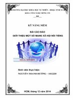 Báo cáo giới thiệu một số mạng xã hội nổi tiếng   đh đh KHTN TP HCM 