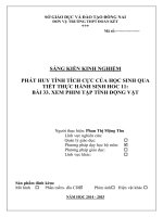 SKKN PHÁT HUY TÍNH TÍCH cực của học SINH QUA TIẾT THỰC HÀNH SINH HOC 11 bài 33  XEM PHIM tập TÍNH ĐỘNG vật 