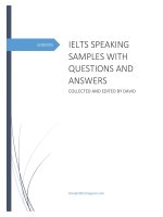IELTS Speaking Samples With Questions And Answers