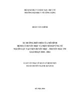 Xu hướng biến đổi của mô hình bệnh lý huyết học và một số đáp ứng về nguồn nhân lực tại viện huyết học   truyền máu TW giai đoạn 2010   2014