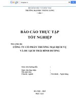 Tiểu luận phân tích HOẠT ĐỘNG sản XUẤT KINH DOANH của CÔNG TY cổ PHẦN THƯƠNG mại DỊCH vụ và