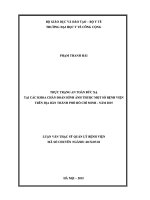 Thực trạng an toàn bức xạ tại các khoa chẩn đoán hình ảnh thuộc một số bệnh viện trên địa bàn thành phố hồ chí minh   năm 2015