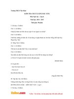 Đề thi khảo sát chất lượng đầu năm môn Ngữ văn lớp 8 trường THCS Tân Khai, Bình Phước năm 2014 - 2015