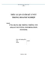 TIỂU LUẬN ỨNG DỤNG hệ THỐNG THÔNG TIN AIS