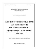 Kiến thức thái độ thực hành của nhân viên y tế đối với bệnh nhân HIV tại bệnh viện trưng vương năm 2016