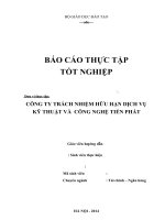 Tiểu luận phân tích HOẠT ĐỘNG sản XUẤT KINH DOANH của CÔNG TY TNHH DỊCH vụ kỹ THUẬT và CÔNG NGHỆ TIẾN PHÁT