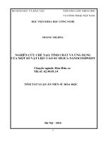 Nghiên cứu chế tạo, tính chất và ứng dụng của một số vật liệu cao su silica nanocompozit 